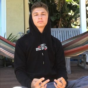 Black rose entangled seek discomfort hoodie